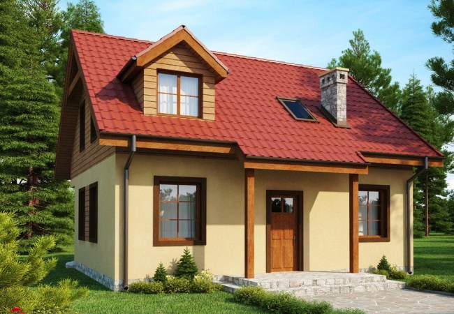 Нарисованный двухэтажный дом