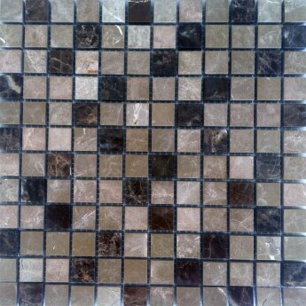 Плитка мраморная Mosaik Victoria, Light Emperador/Dark Emperador, 30x30x1 (Eima) Камины  