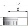 Стакан DSH на трубу D160 с изоляцией 50 мм, AISI 321/оцинкованная сталь (Вулкан) Камины  - Стакан DSH на трубу D160 с изоляцией 50 мм, AISI 321/оцинкованная сталь (Вулкан) Камины 
