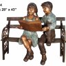 Скамейка мальчик и девочка с книгой 